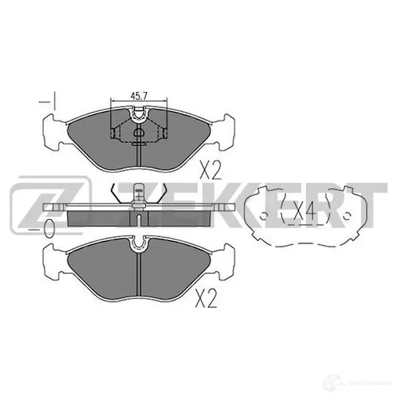 Тормозные колодки дисковые, комплект ZEKKERT BS-3003 1439902405 RNNJ YM