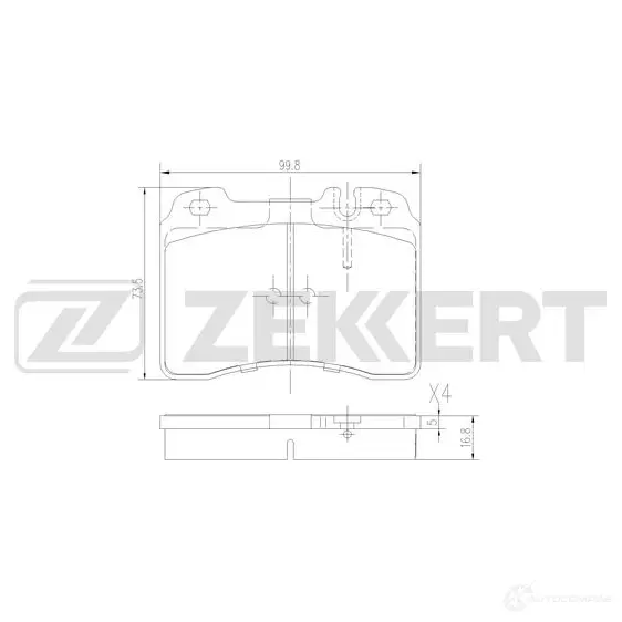 Тормозные колодки дисковые, комплект ZEKKERT L ZFOSI BS-3002 1439902404