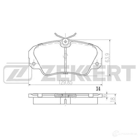 Тормозные колодки дисковые, комплект ZEKKERT BS-3001 1439902403 TDP0 HU