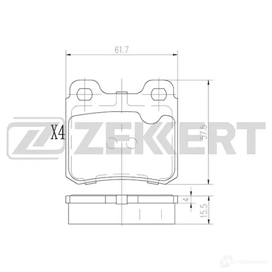 Тормозные колодки дисковые, комплект ZEKKERT BS-3000 Z0L NO 1439902402 изображение 0