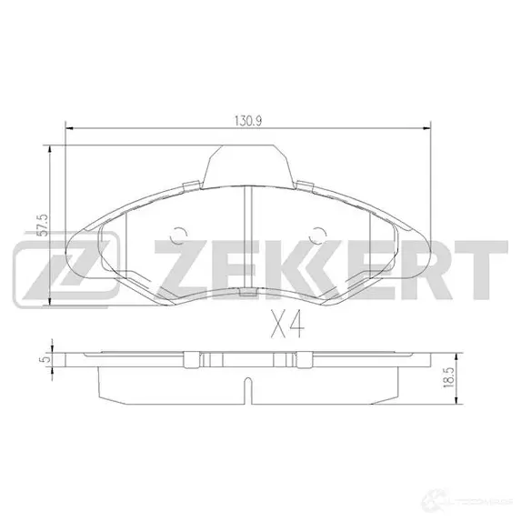 Тормозные колодки дисковые, комплект ZEKKERT BS-2999 1439902401 CAS G4R изображение 0