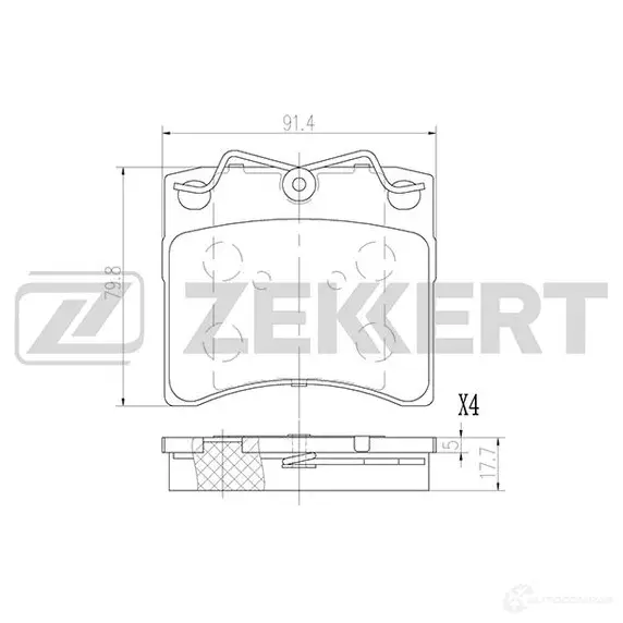 Тормозные колодки дисковые, комплект ZEKKERT RA3X S8Z BS-2992 1437995265 изображение 0