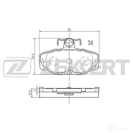 Тормозные колодки дисковые, комплект ZEKKERT LK DN9 1439902396 BS-2987 изображение 0