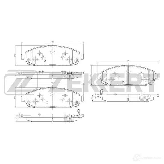 Тормозные колодки дисковые, комплект ZEKKERT BS-2982 1437995613 LTQHU B изображение 0