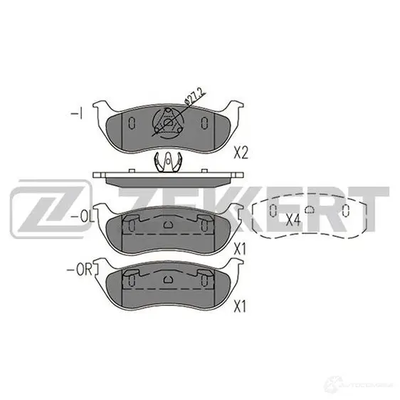Тормозные колодки дисковые, комплект ZEKKERT BS-2981 1439902392 D1 QIZ