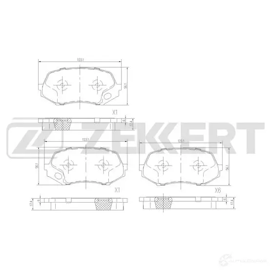 Тормозные колодки дисковые, комплект ZEKKERT IKIKO8 3 BS-2970 1439902384