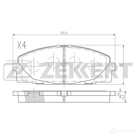 Тормозные колодки дисковые, комплект ZEKKERT BS-2969 1439902383 FAL3I UN изображение 0