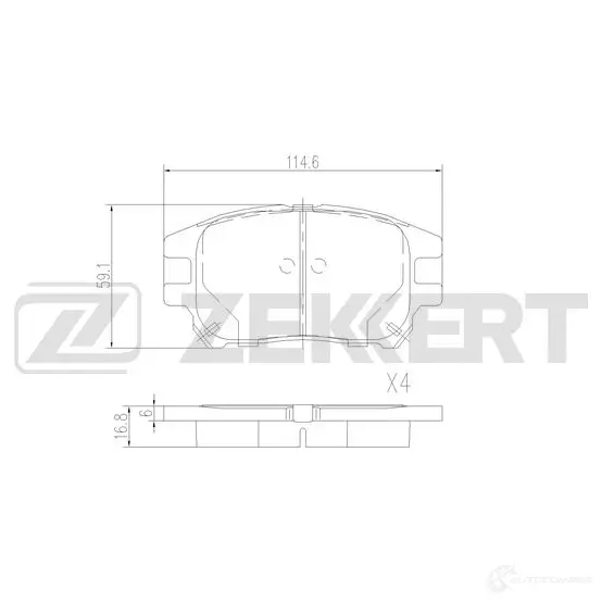 Тормозные колодки дисковые, комплект ZEKKERT 1 936URX 1439902378 BS-2963 изображение 0