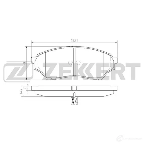 Тормозные колодки дисковые, комплект ZEKKERT OHZK2 4 1439902377 BS-2962 изображение 0