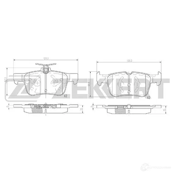 Тормозные колодки дисковые, комплект ZEKKERT 1437995186 BV6Q KEX BS-2957 изображение 0