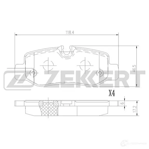 Тормозные колодки дисковые, комплект ZEKKERT E30 IF5 1439902374 BS-2956