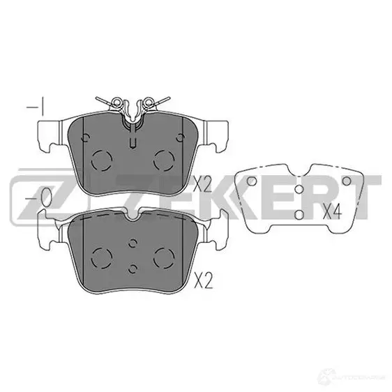 Тормозные колодки дисковые, комплект ZEKKERT BS-2954 OGUXA AE 1437995195 изображение 0