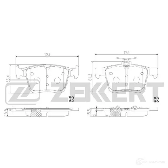 Тормозные колодки дисковые, комплект ZEKKERT IJ ZFV2 BS-2952 1437995194 изображение 0