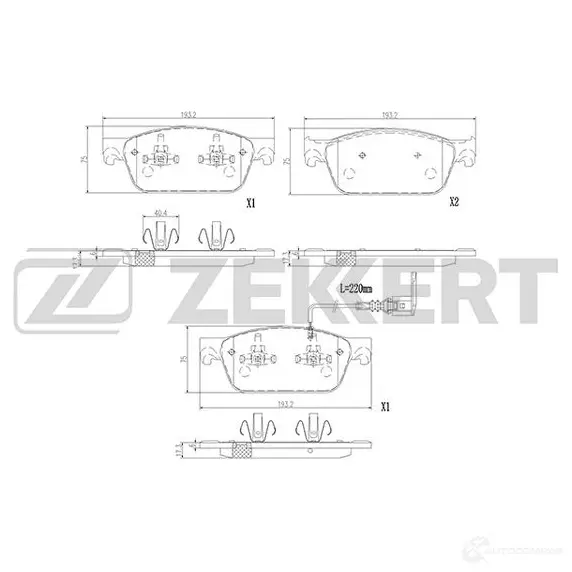 Тормозные колодки дисковые, комплект ZEKKERT 9 XGHL1O 1437995726 BS-2948 изображение 0