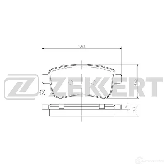 Тормозные колодки дисковые, комплект ZEKKERT YT 3CZC BS-2945 1437995839 изображение 0