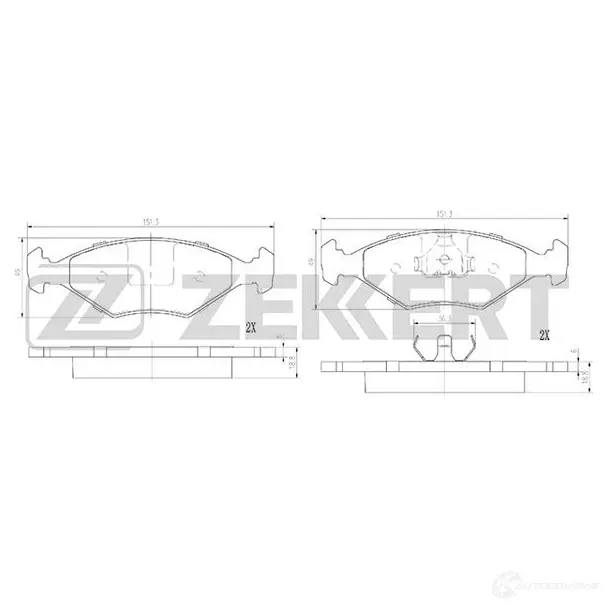 Тормозные колодки дисковые, комплект ZEKKERT I7RA0C C BS-2944 1439902372