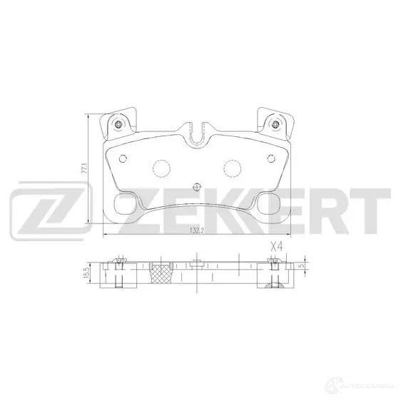 Тормозные колодки дисковые, комплект ZEKKERT 3 N6RN83 BS-2943 1439902371 изображение 0