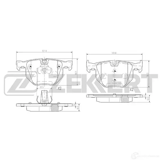 Тормозные колодки дисковые, комплект ZEKKERT 1437995853 BS-2937 KZ B5C9Q изображение 0