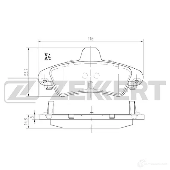 Тормозные колодки дисковые, комплект ZEKKERT 1439902369 1 C6YTJ BS-2929