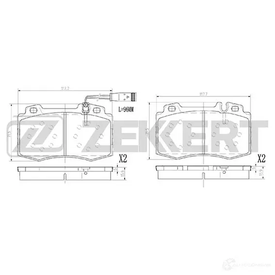 Тормозные колодки дисковые, комплект ZEKKERT Z0BO SN9 1439902368 BS-2927 изображение 0