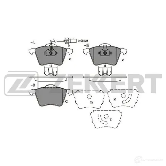 Тормозные колодки дисковые, комплект ZEKKERT Q7 SPAR BS-2925 1437995665