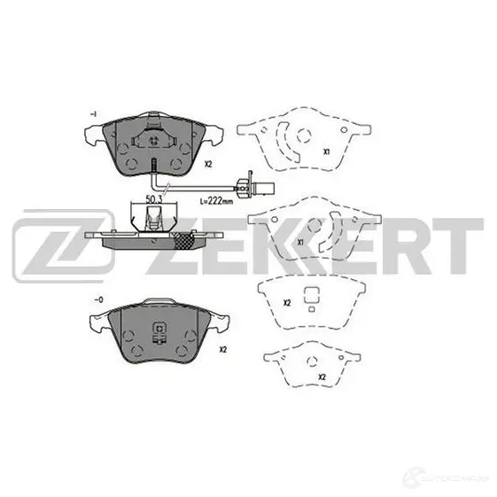 Тормозные колодки дисковые, комплект ZEKKERT 1437995627 BS-2923 9CQDV WJ изображение 0