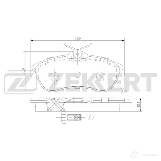 Тормозные колодки дисковые, комплект ZEKKERT 1439902367 S R5P9X BS-2921 изображение 0