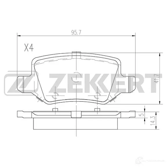 Тормозные колодки дисковые, комплект ZEKKERT BS-2918 1439902366 T EAQD