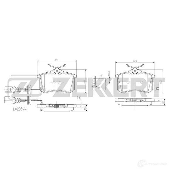 Тормозные колодки дисковые, комплект ZEKKERT G AE7A BS-2917 1437995836 изображение 0