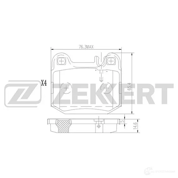 Тормозные колодки дисковые, комплект ZEKKERT 1437995355 0 1YAA BS-2913