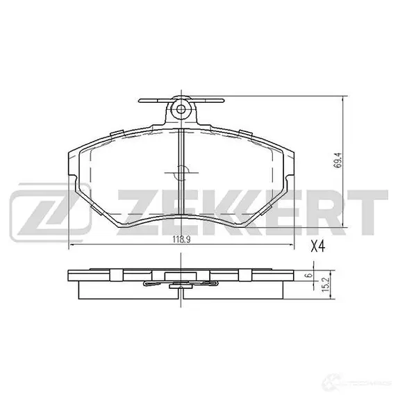Тормозные колодки дисковые, комплект ZEKKERT CXO KV 1437995200 BS-2907