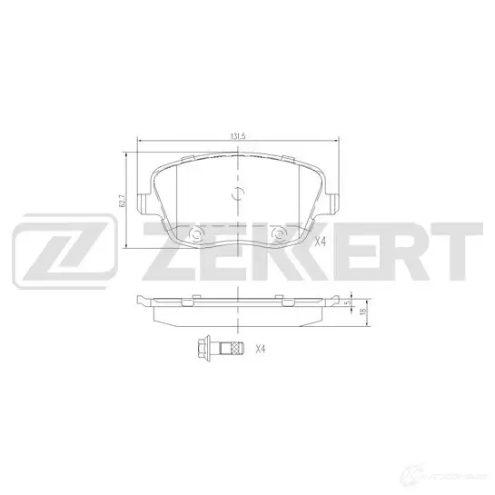 Тормозные колодки дисковые, комплект ZEKKERT 1439902362 BS-2903 OLC VX
