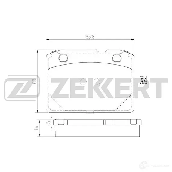 Тормозные колодки дисковые, комплект ZEKKERT 1439902361 BS-2901 0 O23N изображение 0