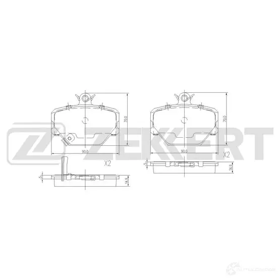Тормозные колодки дисковые, комплект ZEKKERT BS-2897 1439902360 XJMQ TGZ изображение 0