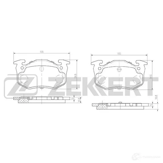 Тормозные колодки дисковые, комплект ZEKKERT VT 5393 1437995857 BS-2893 изображение 0