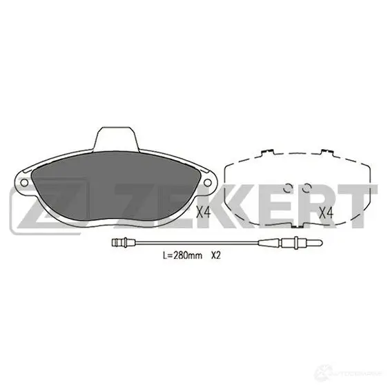 Тормозные колодки дисковые, комплект ZEKKERT BS-2882 1437995386 IZQQS Z