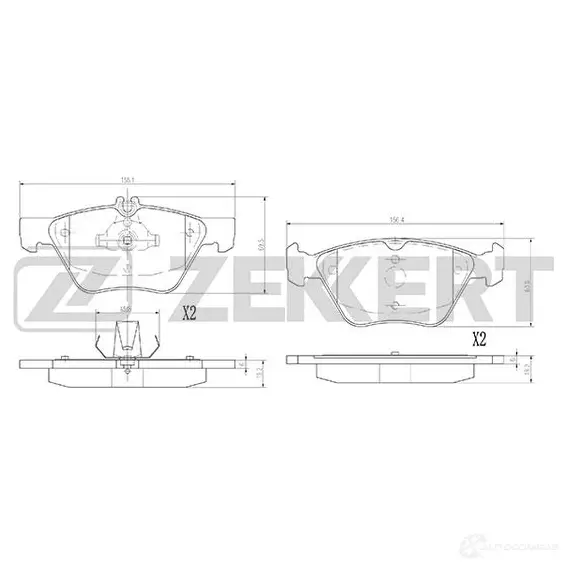 Тормозные колодки дисковые, комплект ZEKKERT 1437995306 PESE5 7 BS-2881 изображение 0