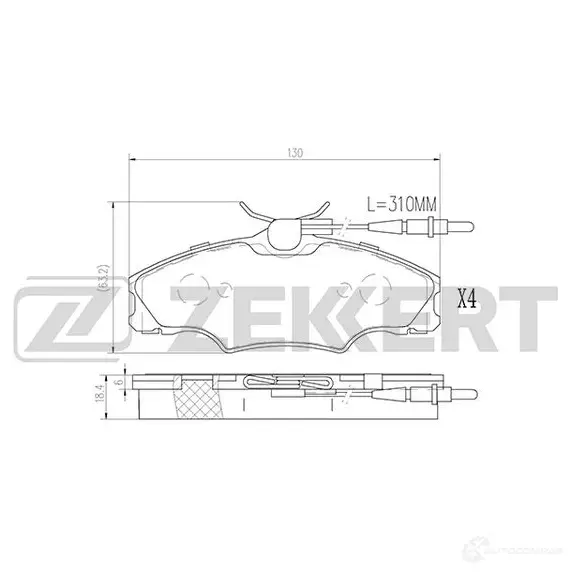 Тормозные колодки дисковые, комплект ZEKKERT 1439902355 QKT1 Q BS-2878 изображение 0