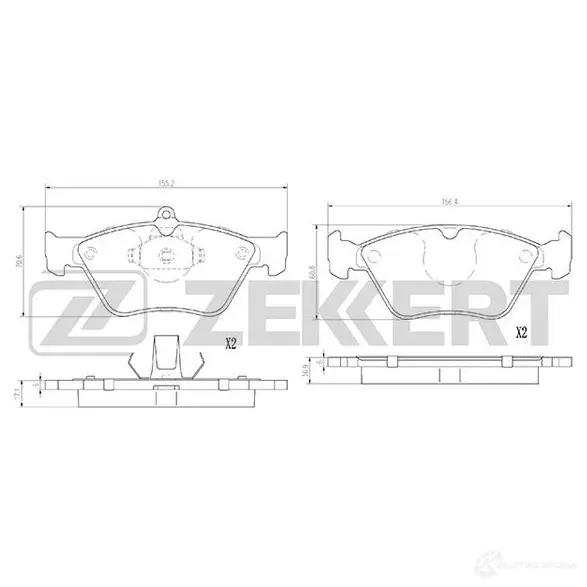 Тормозные колодки дисковые, комплект ZEKKERT 41 OPD 1439902354 BS-2877 изображение 0