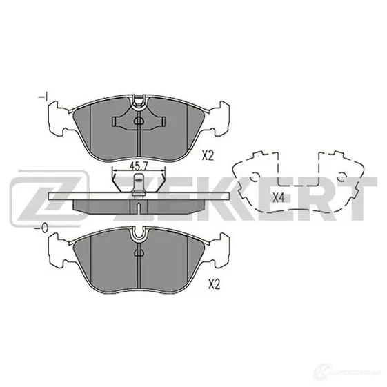 Тормозные колодки дисковые, комплект ZEKKERT 1437995422 BS-2875 CY7 10