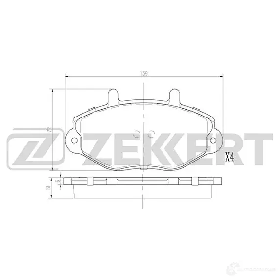 Тормозные колодки дисковые, комплект ZEKKERT BS-2864 1439902347 2G1IC S