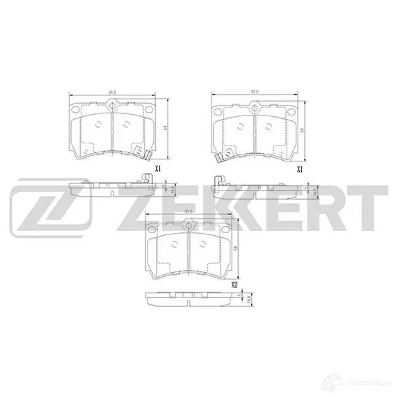 Тормозные колодки дисковые, комплект ZEKKERT QC IDCJX BS-2857 1439902345 изображение 0