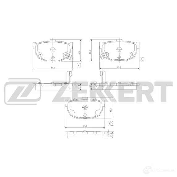 Тормозные колодки дисковые, комплект ZEKKERT 1439902344 BS-2856 QC99 W изображение 0