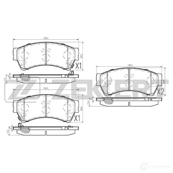 Тормозные колодки дисковые, комплект ZEKKERT K4 VIJM BS-2849 4316477