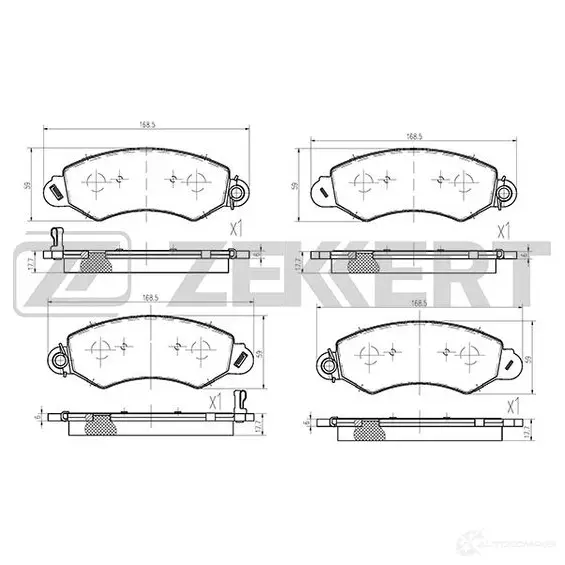 Тормозные колодки дисковые, комплект ZEKKERT 4316469 IS 7SDE BS-2841 изображение 0