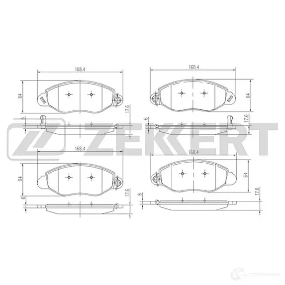Тормозные колодки дисковые, комплект ZEKKERT 8HL 1EDL 4316468 BS-2840 изображение 0