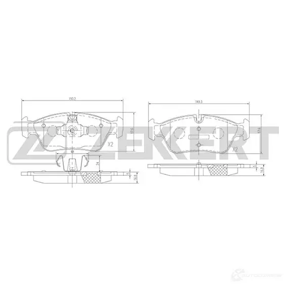 Тормозные колодки дисковые, комплект ZEKKERT JMBK 98 4316456 BS-2828 изображение 0