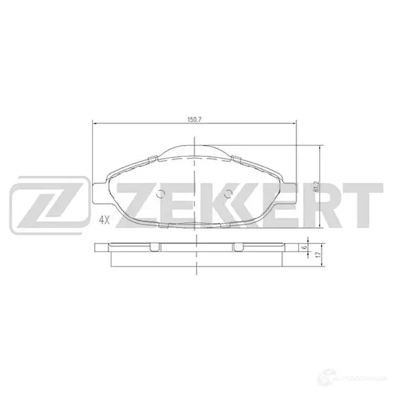 Тормозные колодки дисковые, комплект ZEKKERT 4316453 BS-2825 93SF 3 изображение 0