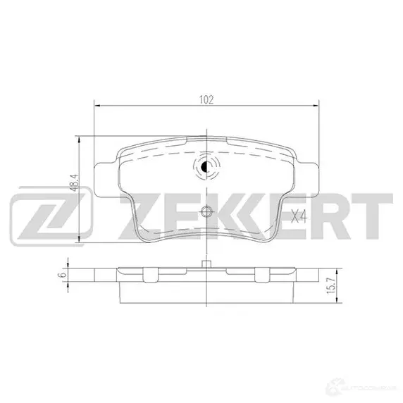 Тормозные колодки дисковые, комплект ZEKKERT 4316452 MQC9AQ D BS-2824