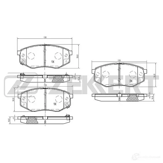 Тормозные колодки дисковые, комплект ZEKKERT BS-2815 4 WIP4 4316444